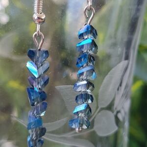 Dazzling Blue Crystal Drop Earrings